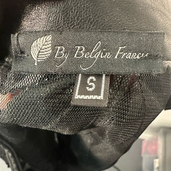 Belgin Francis Black Leather Classic Leaf Jacket Size Small EUC - Picture 7 of 8